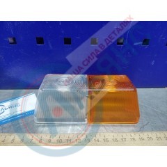 Стекло ФП-204 пластмассовое фонаря переднего (оранжевый, белый) Трактора МТЗ, ЮМЗ, Т-40